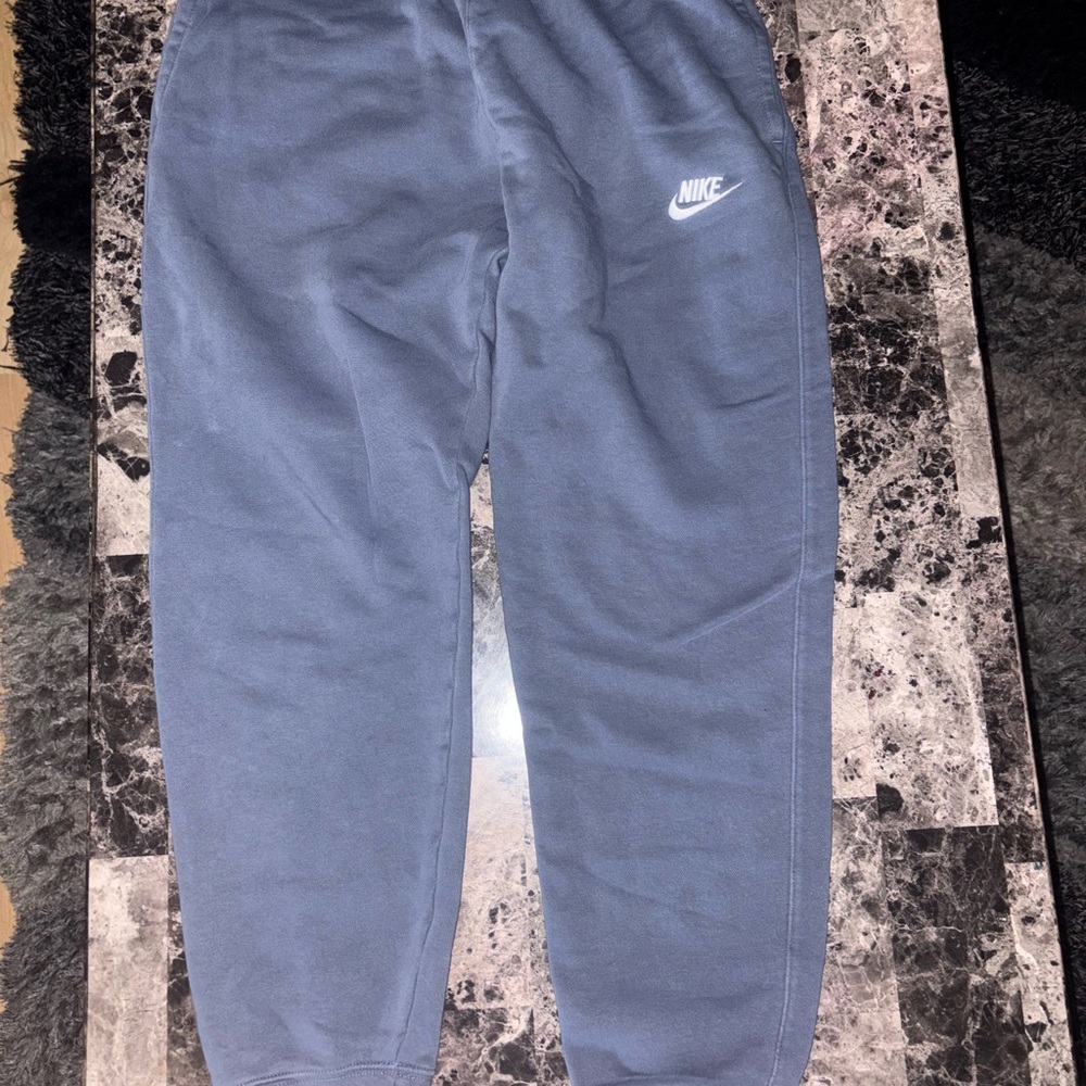 Nike Slate Blue Joggers with White Swoosh
